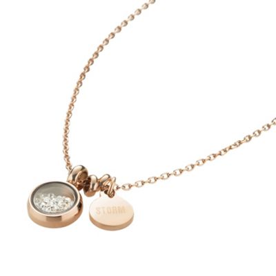 Ladies rose gold crystal necklace